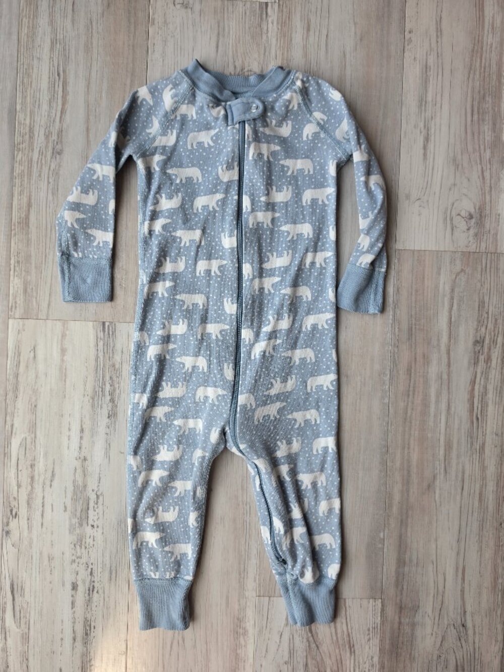 Hanna Andersson Holiday HannaJams Sleeper Polar Bear size 2T 2-way zipper